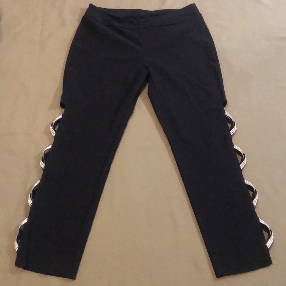 KRISTEN’S KLOSET  Lovely Women’s  size 12” Pants , bling  crystal design on legs